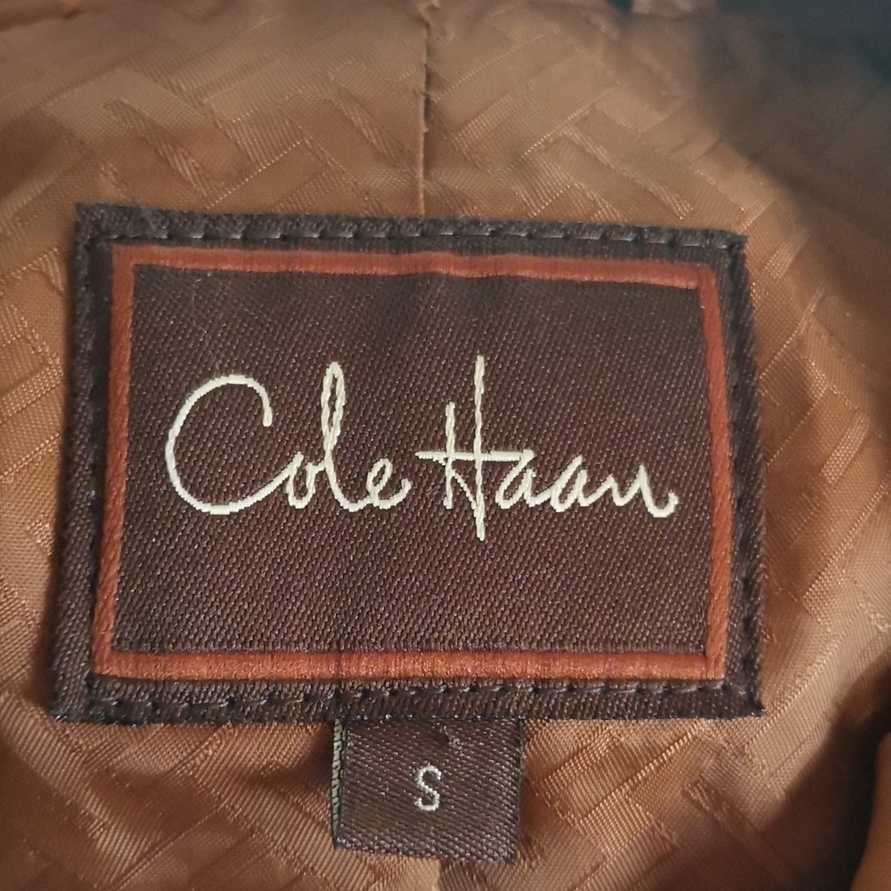 NWOT COLE HAAN BROWN LEATHER JACKET. - Picture 5 of 9